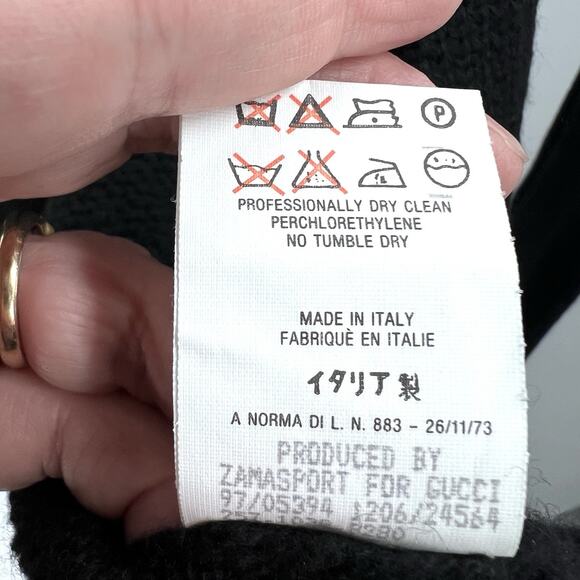 Gucci Black 100% Cashmere Cardigan Sweater Womens Large - Picture 8 of 8